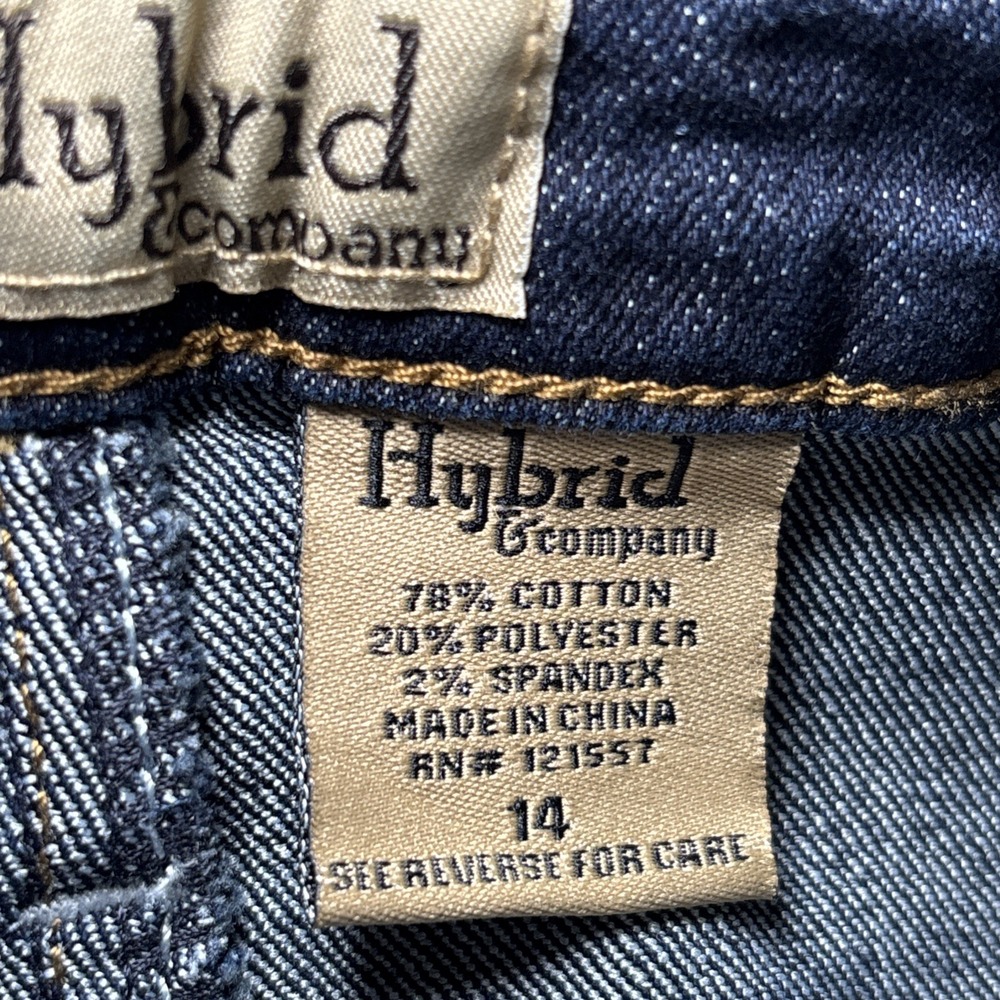 NWT Hybrid & Company Denim Pencil Skirt Size 14 Dark Wash Stretch - Picture 7 of 8